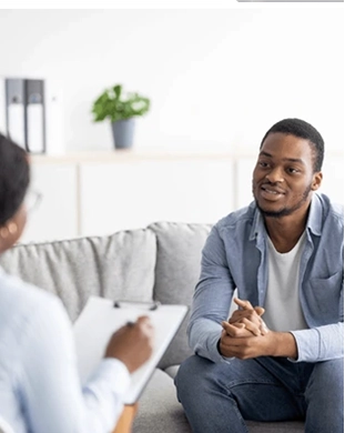 Person in an interview