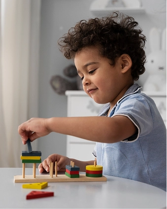 Child playing with toys