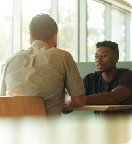 Two people having a conversation