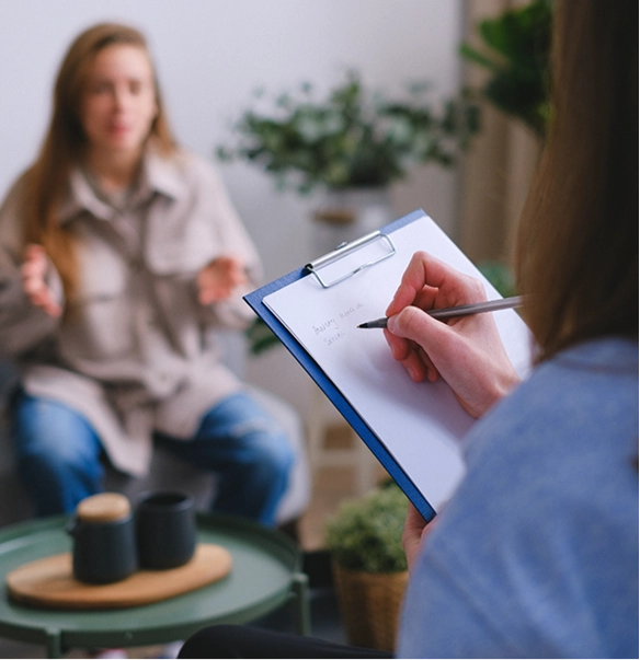 Woman having a session with a professional